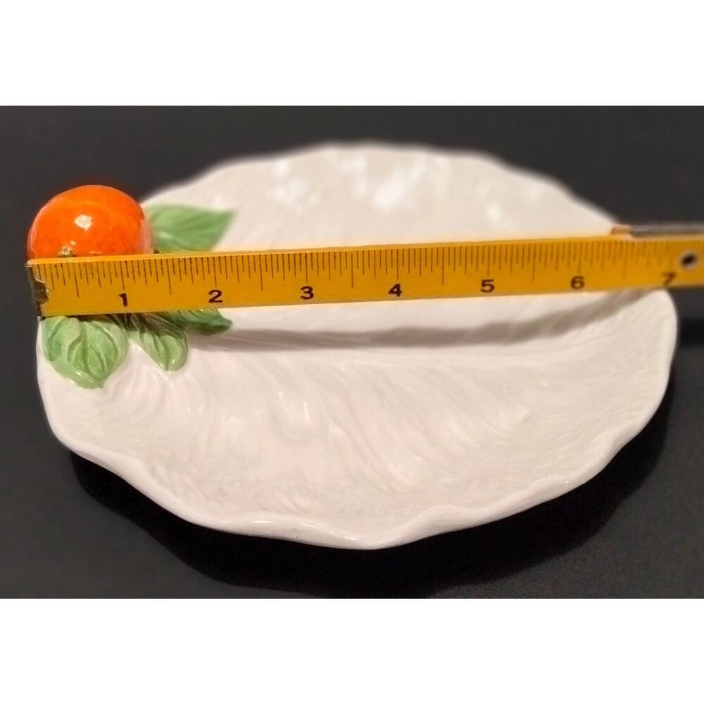 VTG White Cabbage Lettuce Leaf Citrus Hand Painted 7” Salad Plate Italy 2 Total - Picture 3 of 4
